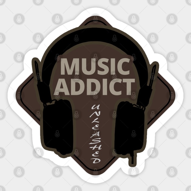 Music Addict Sticker by tatzkirosales-shirt-store